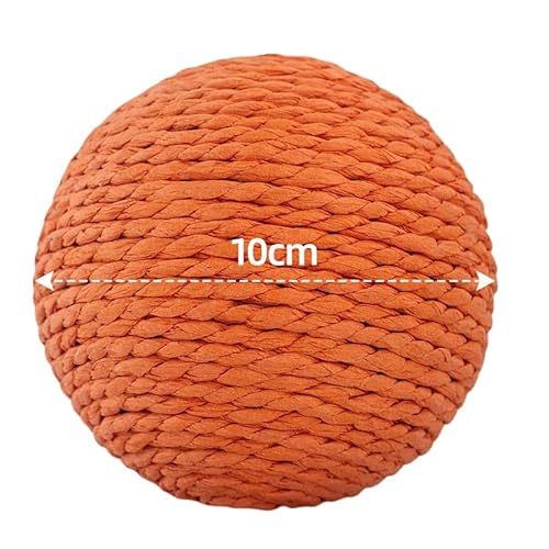 10CM Interaktiver Sisal Katzen Kratzball Tier-Herzen 2er-Pack (Orange+ Braun) von SWZEC