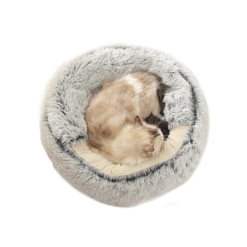 SWZEC Bella-und-Balou Kuschelige Traumhöhle für Hunde & Katzen (L-60CM,Hellgrau) von SWZEC