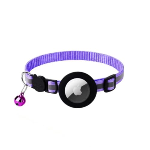 Croc-Cat Katzenhalsband Kompatibel mit Apple AirTag, Anti-Erstickungs-Karabiner Mit Sicherheitsverschluss, Glocke & Leuchtstreifen, Halsband einzeln verkauft : GPS Air Tag Nicht enthalten von SWZEC