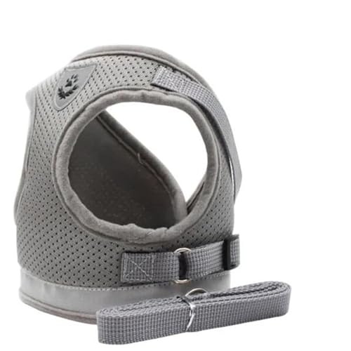 SWZEC Dein Lieblingstier 2-in-1 Katzengeschirr inkl. Leine mit Reflexstreifen, strapazier- und anpassbar (XS,Grau) von SWZEC