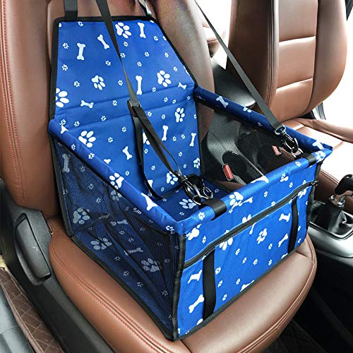 Dein Lieblingstier Hunde-Autositz-extra stabil & hochwertig, für kleine bis mittlere Hunde (40x30x25,Blau1) von SWZEC