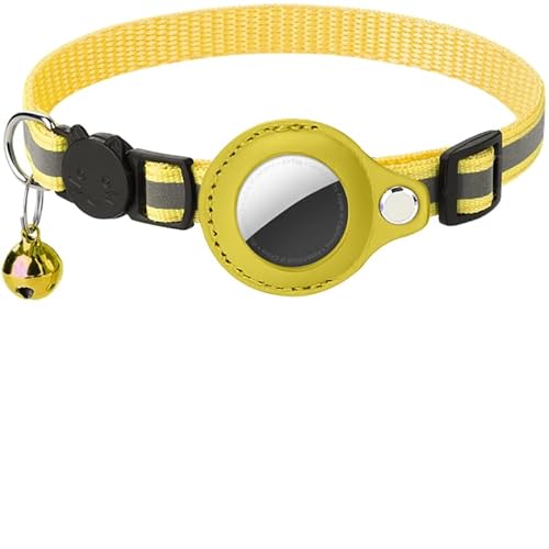 Fellnasenstube AirTag Katzenhalsband - Reflektierend, Wasserdicht, Sicher & Komfortabel 1.0 * 19-32 Gelb Fellnasenstube AirTag Katzenhalsband - Reflektierend, Wasserdicht, Sicher & Komfortabel 1.0 * 19-32 Gelb von SWZEC