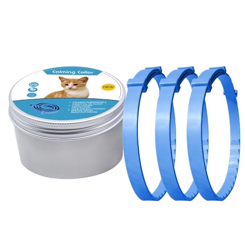 Pheromone Beruhigungs-Halsband Tier-Herzen 3er-Pack (Blau,Katze (38cm)) von SWZEC