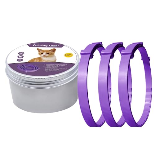 Pheromone Beruhigungs-Halsband Tier-Herzen 3er-Pack (Lila,Hund (63cm)) von SWZEC