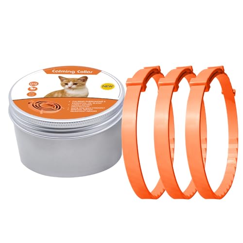 Pheromone Beruhigungs-Halsband Tier-Herzen 3er-Pack (Orange,Katze (38cm)) von SWZEC