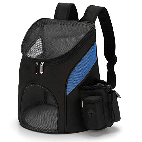 SWZEC Dein Lieblingstier Hunde Tragerucksack,Tragbarer Hände Kostenloser Katze und Hunde Rucksack (M-BIS ZU 6KG,Schwarz) von SWZEC
