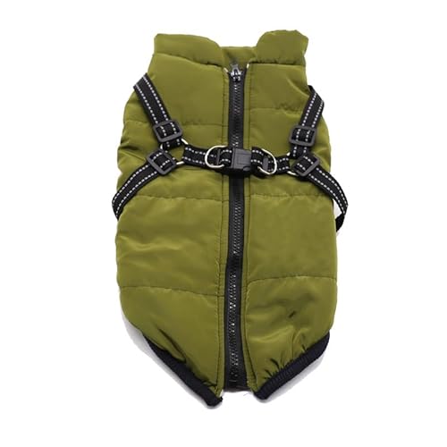 SWZEC Haustierstolz® Wasserdichter Hundemantel – Wintermantel (Fleece) (Grün,M) von SWZEC