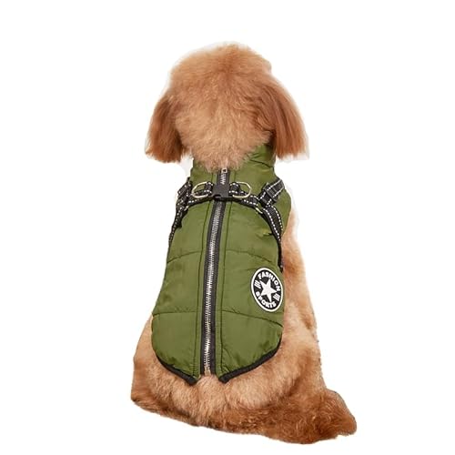 SWZEC Hundeliebling Wasserdichter Fleece Wintermantel (XL,Grün) von SWZEC