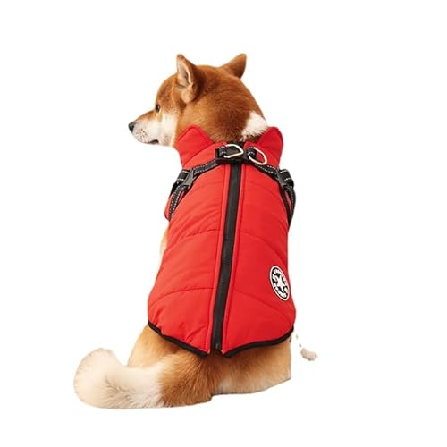 SWZEC Hundeliebling Wasserdichter Fleece Wintermantel (XL,Rot) von SWZEC