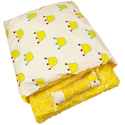 SWZEC Kittinis Orthopädischer Katzenschlafsack Nemuri (L(65 * 50CM),Yellow Crowns) von SWZEC