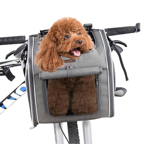 SWZEC Tierbedarf-Plus 3in1 Hunde Transporttasche für Fahrräder (Grau) von SWZEC