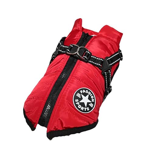 Wuffy - 3-in-1 Hundemantel Mit Geschirr Rot M von SWZEC