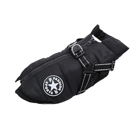 Wuffy - 3-in-1 Hundemantel Mit Geschirr Schwarz 3XL von SWZEC