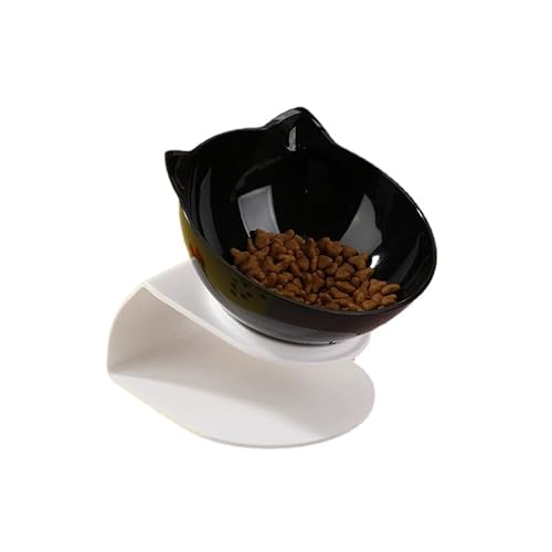 wahre katzenliebe PurrBowl™ - erhöhter Anti-Erbrechen Fressnapf (1PCS,Schwarz) von SWZEC