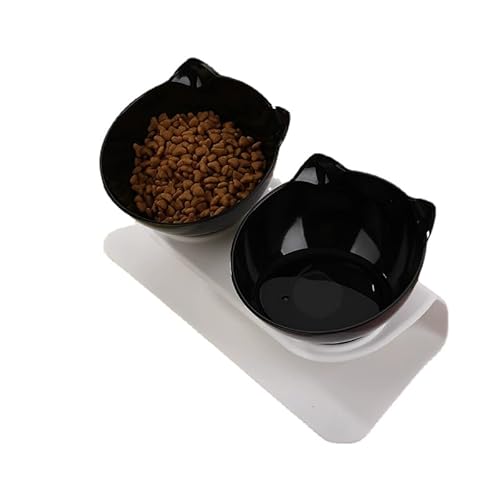 wahre katzenliebe PurrBowl™ - erhöhter Anti-Erbrechen Fressnapf (2PCS,Schwarz) von SWZEC