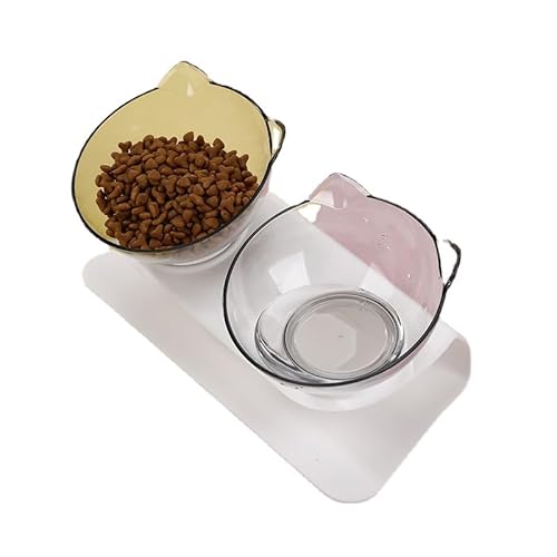 wahre katzenliebe PurrBowl™ - erhöhter Anti-Erbrechen Fressnapf (2PCS,transparent) von SWZEC