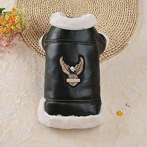 Hundemantel für den Winter, winterliche Verdickung Leder Tierbekleidung mit Plüschsamt, warme Flying Eagle Jacke für kleine Hundewesten und Katzen, Größe A, L Hundemantel für den Winter, winterliche Verdickung Leder Tierbekleidung mit Plüschsamt, warme Flying Eagle Jacke für kleine Hundewesten und Katzen, Größe A, L von SXAHLZ