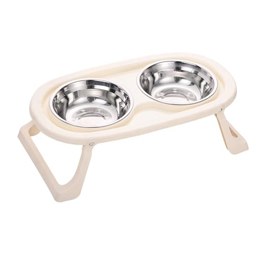 Futterstation für Hunde, mehrere Höhen, mit Futternapf, spritzwassergeschützt, Funktionen für einfache Reinigung, Pastellfarbe, rutschfester Futternapf für Katzen von SXRQ