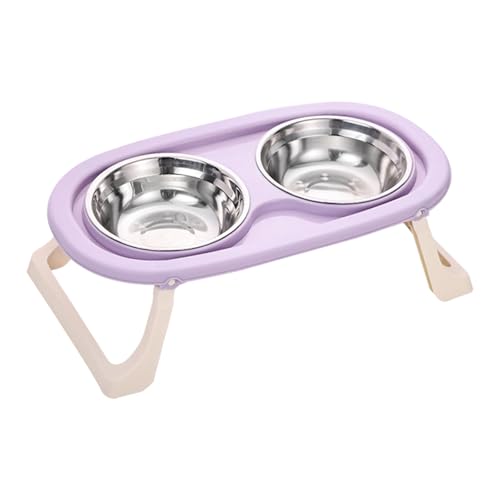 Futterstation für Hunde, mehrere Höhen, mit Futternapf, spritzwassergeschützt, Funktionen für einfache Reinigung, Pastellfarbe, rutschfester Futternapf für Katzen von SXRQ