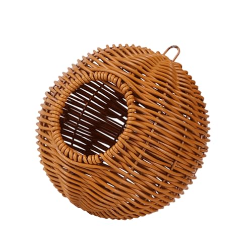 Geflochtenes Vogelnest aus künstlichem Rattan, hängendes Design, Vogelhäuser für Wellensittiche, Nymphensittiche und Unzertrennliche, Käfigdekoration, Nymphensittiche, Hängenest mit Rattan-Design von SXRQ