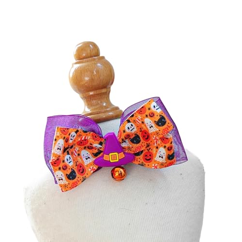 Halloween-Haustier-Halsband, reflektierend, verstellbar, für Hunde und Katzen, sicheres tragbares Polyester-Party-Zubehör, Polyester-Haustierhalsband von SXRQ