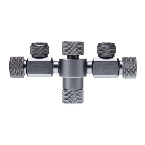 SXRQ CO2-Kontrolle für Aquarien, Doppel-Ports, Anti-Rückfluss-Design, für Aquarien, Pflanzenwachstum, Aluminiumlegierung, Blasenzähler von SXRQ