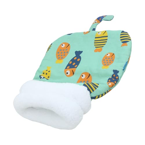 Weiches Plüsch-Katzenbett, Cartoon-Motiv, waschbar, warmes Design, Ruhebett für drinnen und draußen, kaltes Wetter, Thermo-Haustier-Schlafsack von SXRQ