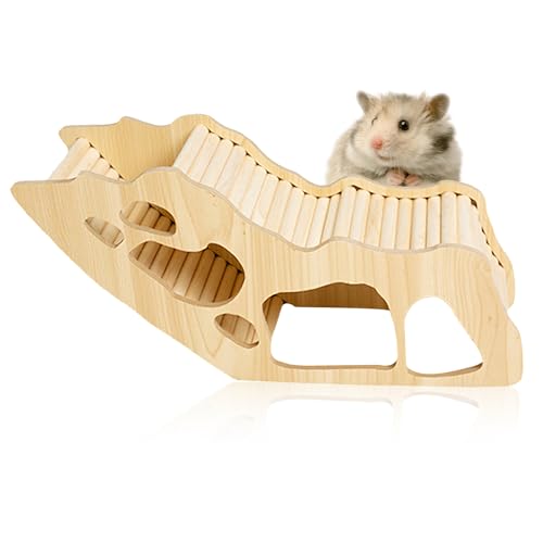Hamster-Zubehör, Hamsterversteck Tunnel, Kletterleiter aus Holz, Haustierkäfig-Spielzeug, Brücke, Lebensraum, Zubehör für Chinchilla, Ratten, Rennmäuse von SXTDKMJ