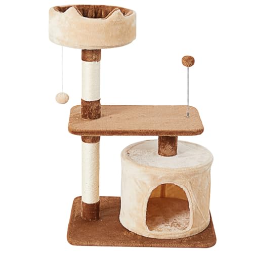 Katzenbaum mit Sitzstange und Kratzbaum, Interaktiver Plüsch-Hängeball, Erweiterte Katzenplattform Zum Spielen für Katzen Katzenbaum mit Sitzstange und Kratzbaum, Interaktiver Plüsch-Hängeball, Erweiterte Katzenplattform Zum Spielen für Katzen von SXYCKRUI