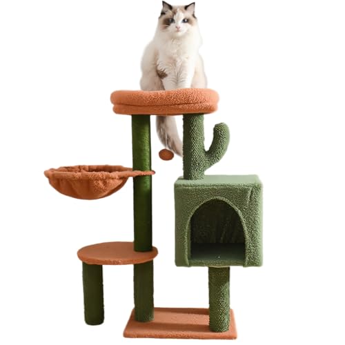 Kleiner Katzenkratzbaum“Cactus'', Mehrstöckiges kratzbaum Groß mit Kratzbaum, Gemütlicher Hängematte, Abnehmbarem Oberbett und Baumelndem Ball Kleiner Katzenkratzbaum“Cactus'', Mehrstöckiges kratzbaum Groß mit Kratzbaum, Gemütlicher Hängematte, Abnehmbarem Oberbett und Baumelndem Ball von SXYCKRUI