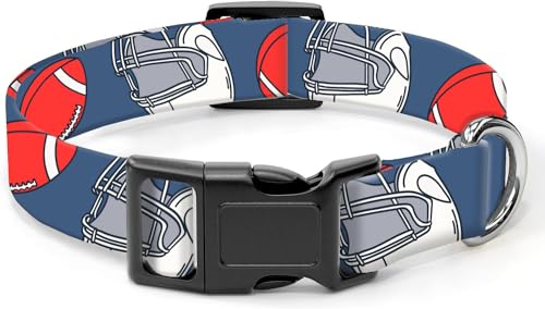 SXboxing Hundehalsband, niedliches Hundehalsband für kleine, mittelgroße und große Hunde, personalisierbar, weich, mit Schnellverschluss-Schnalle zum Spazierengehen, Laufen, American Football Stil von SXboxing