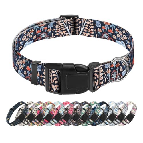 SXboxing Hundehalsband, niedliches Hundehalsband für kleine, mittelgroße und große Hunde, personalisierbar, weich, mit Schnellverschluss-Schnalle zum Spazierengehen, Laufen, Boho-Wald, Größe M SXboxing Hundehalsband, niedliches Hundehalsband für kleine, mittelgroße und große Hunde, personalisierbar, weich, mit Schnellverschluss-Schnalle zum Spazierengehen, Laufen, Boho-Wald, Größe M von SXboxing
