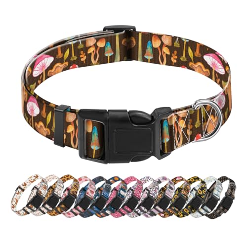 SXboxing Hundehalsband, niedliches Hundehalsband für kleine, mittelgroße und große Hunde, personalisierbar, weich, mit Schnellverschluss-Schnalle zum Spazierengehen, Laufen, niedliche Boho-Pilze SXboxing Hundehalsband, niedliches Hundehalsband für kleine, mittelgroße und große Hunde, personalisierbar, weich, mit Schnellverschluss-Schnalle zum Spazierengehen, Laufen, niedliche Boho-Pilze von SXboxing
