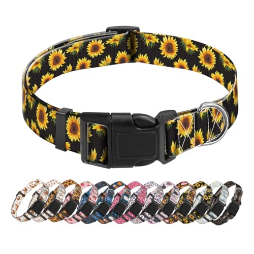 SXboxing Hundehalsband, niedliches Hundehalsband für kleine, mittelgroße und große Hunde, personalisierbar, weich, mit Schnellverschluss-Schnalle zum Spazierengehen, Laufen, niedliche Sonnenblume SXboxing Hundehalsband, niedliches Hundehalsband für kleine, mittelgroße und große Hunde, personalisierbar, weich, mit Schnellverschluss-Schnalle zum Spazierengehen, Laufen, niedliche Sonnenblume von SXboxing