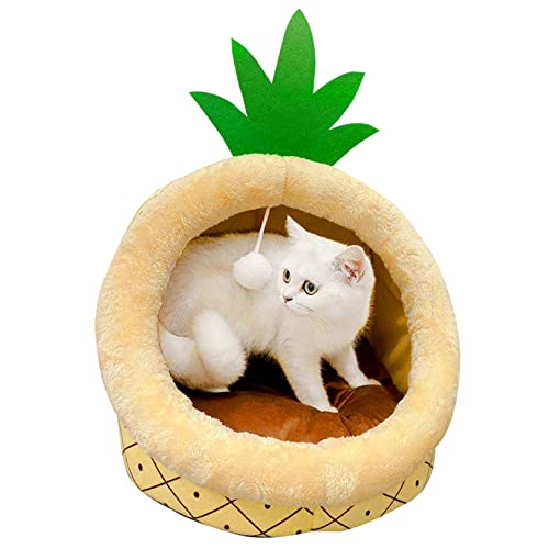 Bequemes Haustier Bett Warm Cave Nest Kaninchen Form Winddicht bewegliches Haustier Katze Bett für Katzen und Welpen von SYCARPET