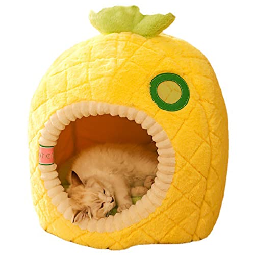 Indoor Katze Katze Bett, Ananas Form Haustier Katze Hausmöbel, Kätzchen Zelt Loch, niedliche Welpen Bett, abnehmbar und waschbar gepolstert Indoor Katze Katze Bett, Ananas Form Haustier Katze Hausmöbel, Kätzchen Zelt Loch, niedliche Welpen Bett, abnehmbar und waschbar gepolstert von SYCARPET