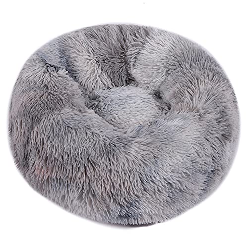 SYCARPET Indoor Katzenbett, waschbar flauschig rundes Haustierbett rutschfest, beruhigend weich Plüsch Donut Kuschelkissen für kleine Hunde und Kätzchen Selbsterwärmung von SYCARPET