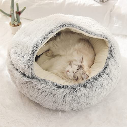 Indoor Katzenbett für Katzen Babybett für kleine Hunde und Kätzchen Waschbares rundes Haustierbett von SYCARPET