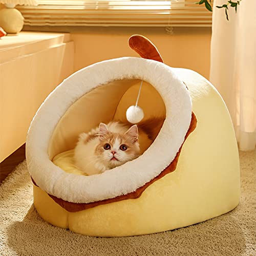 Katzenbett, Haustierbett weiches Sofabett warmes Katzenzelt Katze Haus Katze Hund Höhle Haus mit abnehmbarem Kissen Schlafhaus Versteck Höhle für Indoor Outdoor Welpe Kätzchen von SYCARPET