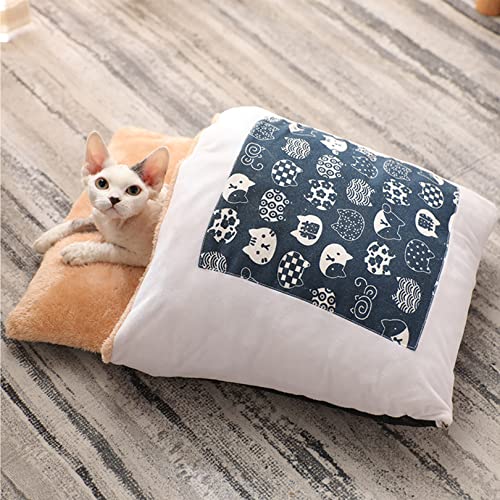 Katzenbett, warme weiche Plüsch Hund Katze Kissen mit gemütlichen Anti-Rutsch-Boden für kleine mittlere Haustiere Snooze Schlafen Indoor von SYCARPET