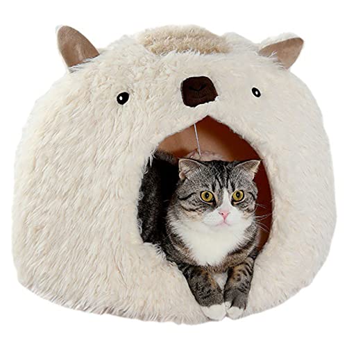 Katzenbett für Indoor-Katzen-Katzenloch, abnehmbare waschbare Matte, ruhige und komfortable weiche Katzenhaus, niedliches Haustierbett in Alpaka-Form Katzenbett für Indoor-Katzen-Katzenloch, abnehmbare waschbare Matte, ruhige und komfortable weiche Katzenhaus, niedliches Haustierbett in Alpaka-Form von SYCARPET
