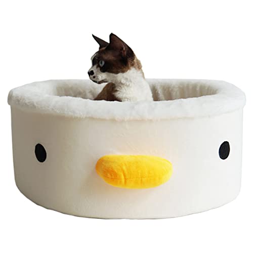Katzenbett für Indoor-Katzen. Schönes Katzenbett mit Abnehmbarer waschbarer Matte weiches Plüsch Haustierbett, 45x20cm von SYCARPET