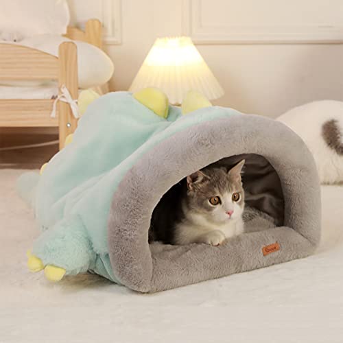 Katzenbettloch-Soft-Cover-Katzenbett im Innenbereich, Samt selbstwärmendes Katzenversteckloch, Mattenbett für Kätzchen (waschbar) von SYCARPET