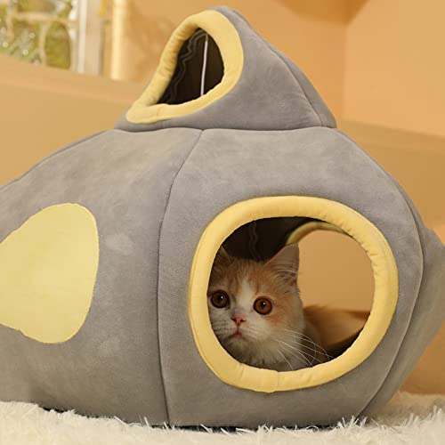 Katzenhöhle Bett für Innen, warmes Katzenhaus Katzensofa Zelt, waschbar Nest Kissen für Kätzchen Katzen kleine Hunde Welpen kleine Haustiere von SYCARPET