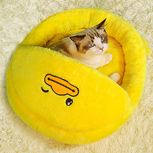 Katzenschlafbett, selbstheizendes Schlafnest, Tierform Haustier Verstecktasche für Welpen, Katzen und Katzen, halbgeschlossenes Plüschmattenbett Loch Katzenschlafbett, selbstheizendes Schlafnest, Tierform Haustier Verstecktasche für Welpen, Katzen und Katzen, halbgeschlossenes Plüschmattenbett Loch von SYCARPET