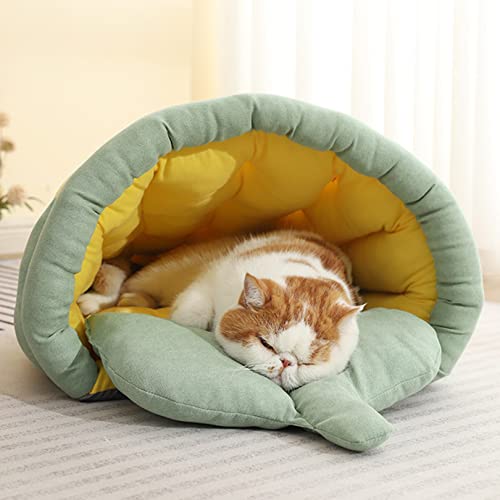 SYCARPET Katzenschlafsack, Selbstheizendes Haustierbettloch, Karotten/Mais-förmiges Katzenbett, bequemes Katzenbett, bewegliche Haustiermatte, maschinenwaschbar von SYCARPET