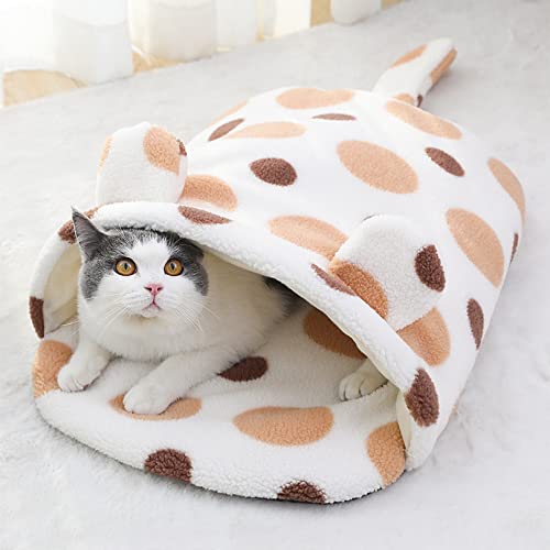 Selbsterwärmende Katzenmatratze-heiße rutschfeste Haustierhöhle, Schlafsack für Katzen und Welpen von SYCARPET