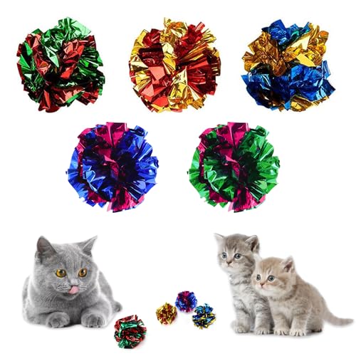 SYEYCW 20 Stück Bunte Katze Spielzeug Bälle, 6 cm Crinkle Balls Spielzeug für Katzen, Bunte Crinkle Bälle, Kätzchen Spielzeug Interaktives, Knisternde Bälle für Katze Hunde Kitty, Zufällige Farbe SYEYCW 20 Stück Bunte Katze Spielzeug Bälle, 6 cm Crinkle Balls Spielzeug für Katzen, Bunte Crinkle Bälle, Kätzchen Spielzeug Interaktives, Knisternde Bälle für Katze Hunde Kitty, Zufällige Farbe von SYEYCW