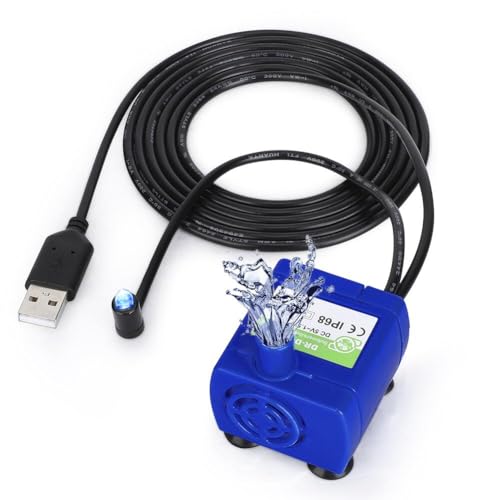 Katzenbrunnen Pumpe,Mini Wasserpumpen,USB-Wasserpumpe5,9 Fuß automatisches Tauch-Smart-Tool mit Kabel,Ultra Leise Aquarium pumpe mit hohem Hub,für PET Trinkbrunnen Katzenwasserspender von SYFUNLV