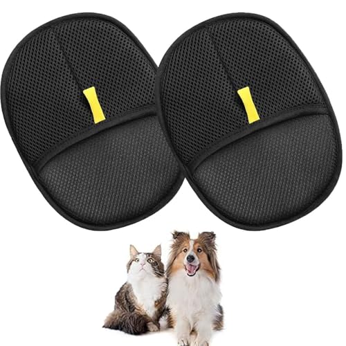 2pcs Tierhaarentferner Handschuh, Antistatik Handschuhe, Reusable Electrostatic Pet Hair Remover for Couch, Furniture, Carpet, Car Seat von SYH&AQYE